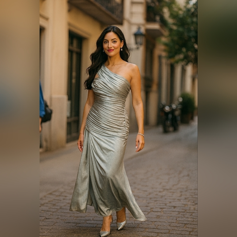 Pleated evening dress